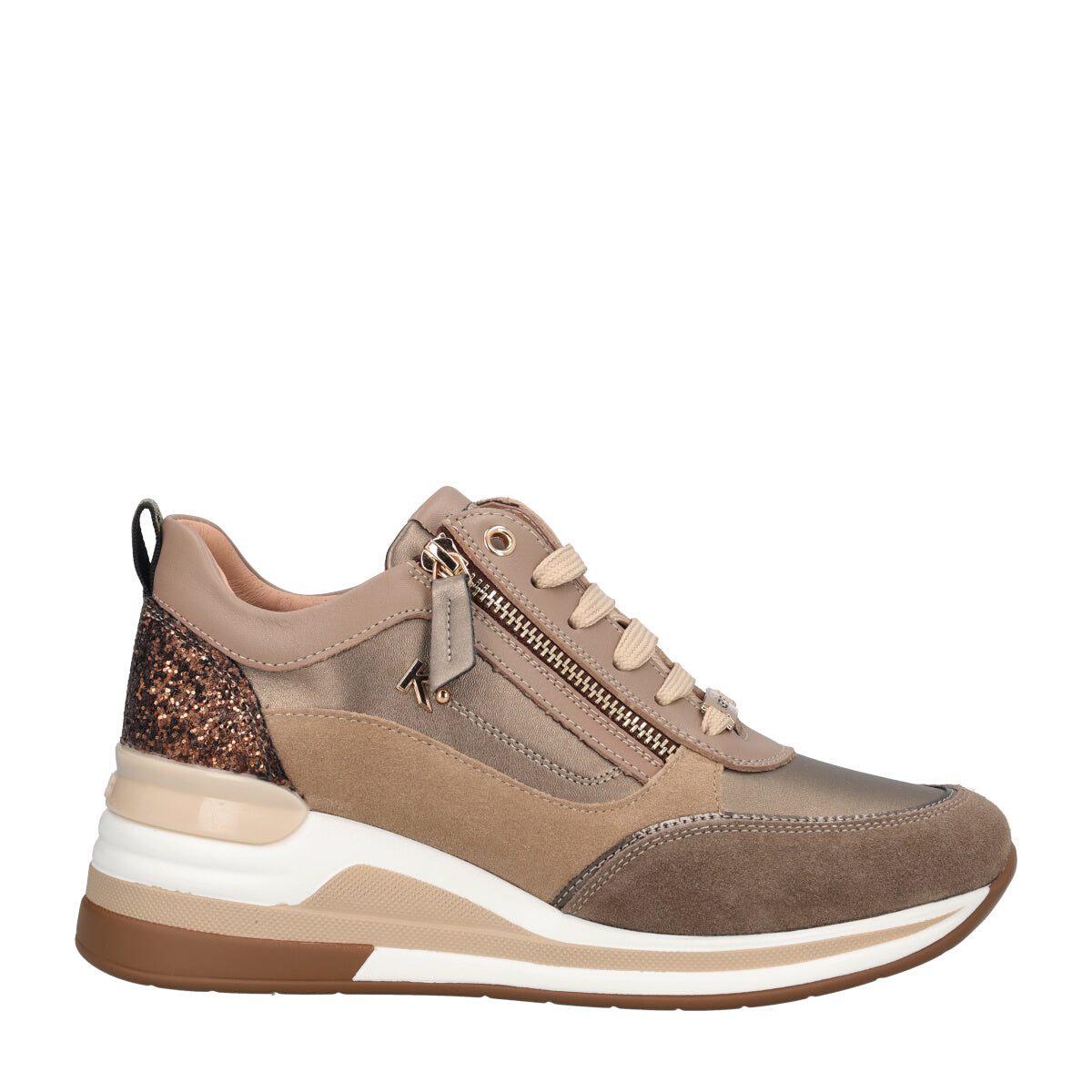 Sneakers Donna Taupe e Bronzo