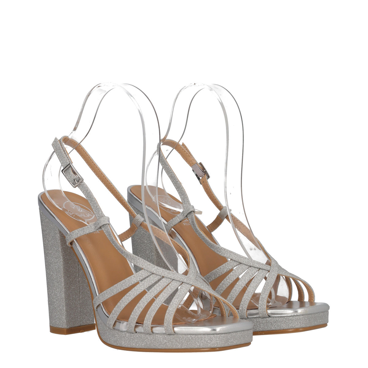 Sandalo con Tacco Donna Argento