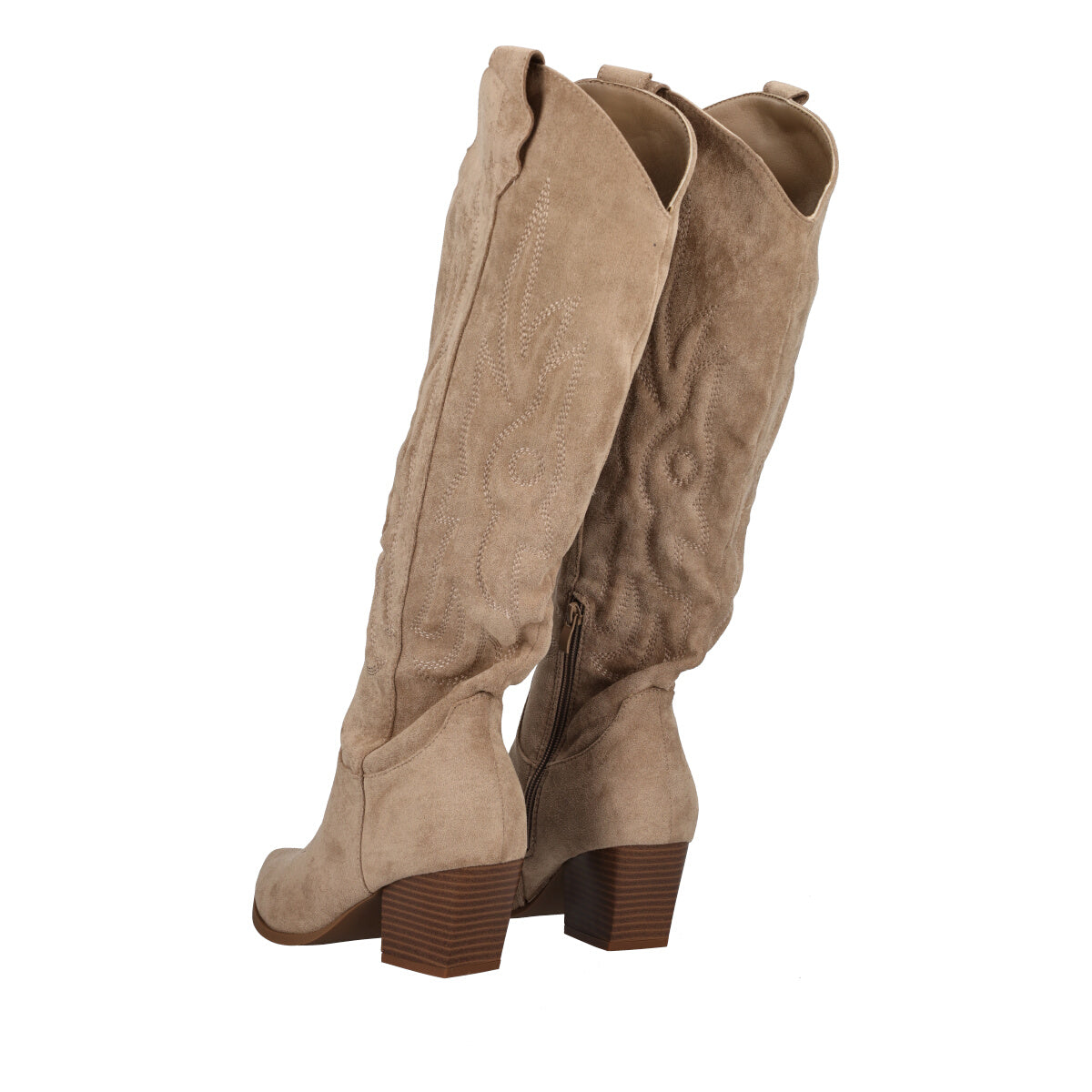 Stivale Donna Beige Scamosciato