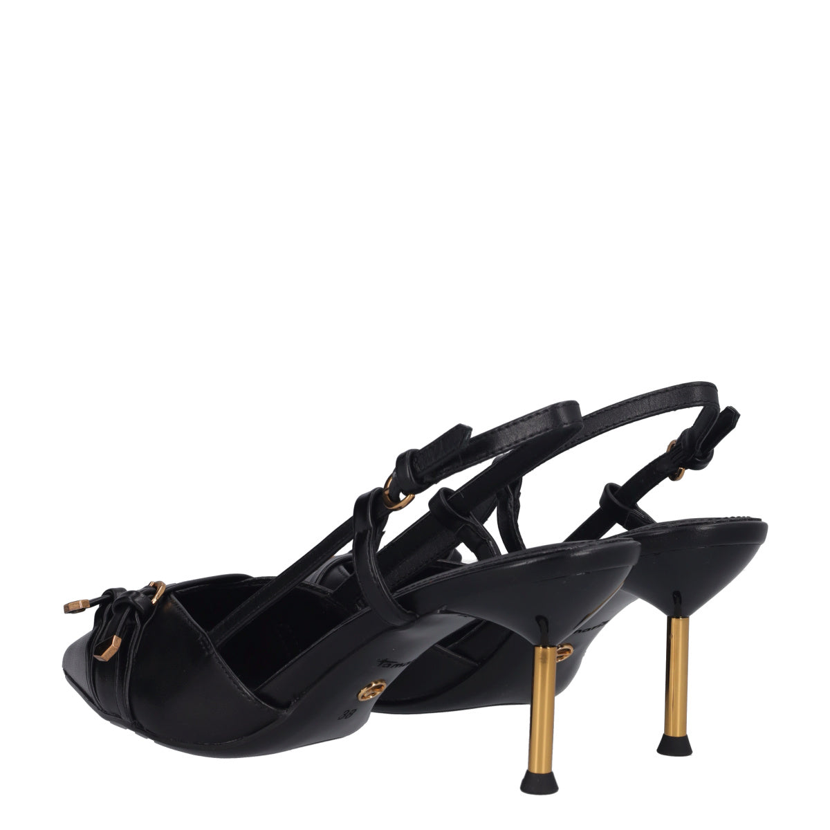 Slingback Donna Nere in Pelle