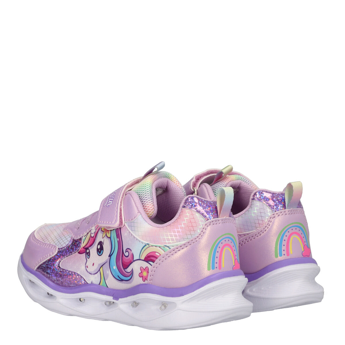 Sneakers Bambina Lilla Unicorn con Luci