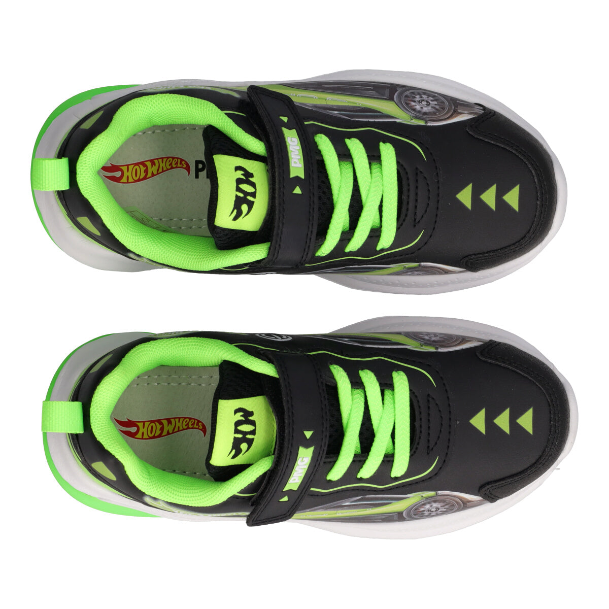 HOT WHEELS B&G LIGHTS Sneakers Bambino Nere e Verdi - con Luci