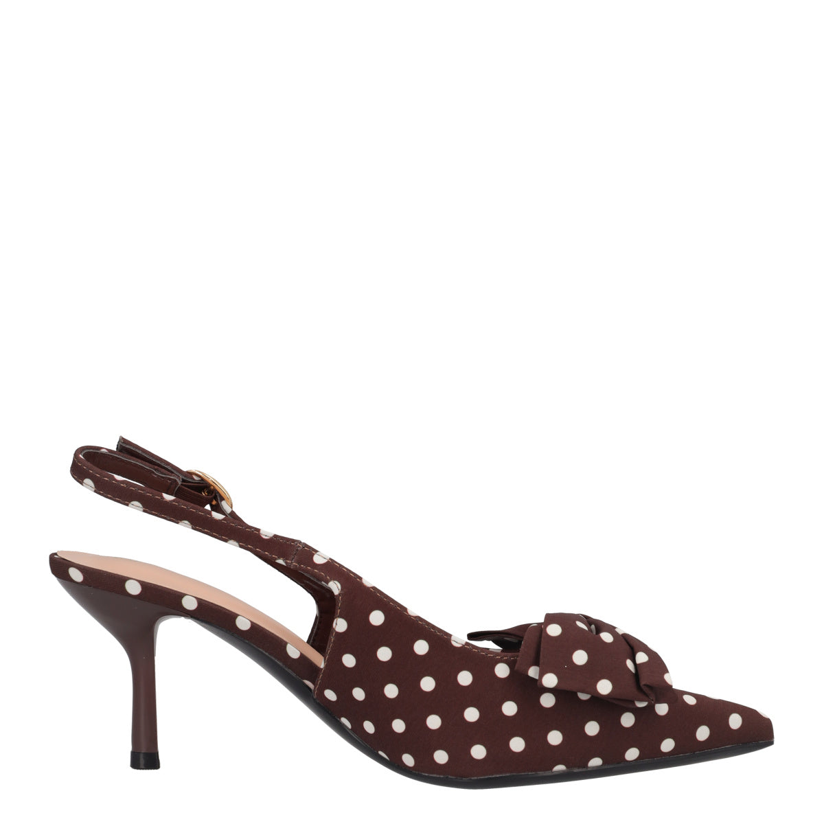 Slingback Donna Marroni Marroni a Pois