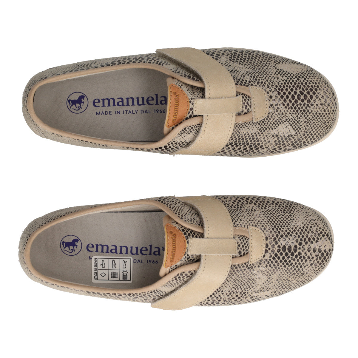 Pantofole Comfort Donna Beige Pitonate