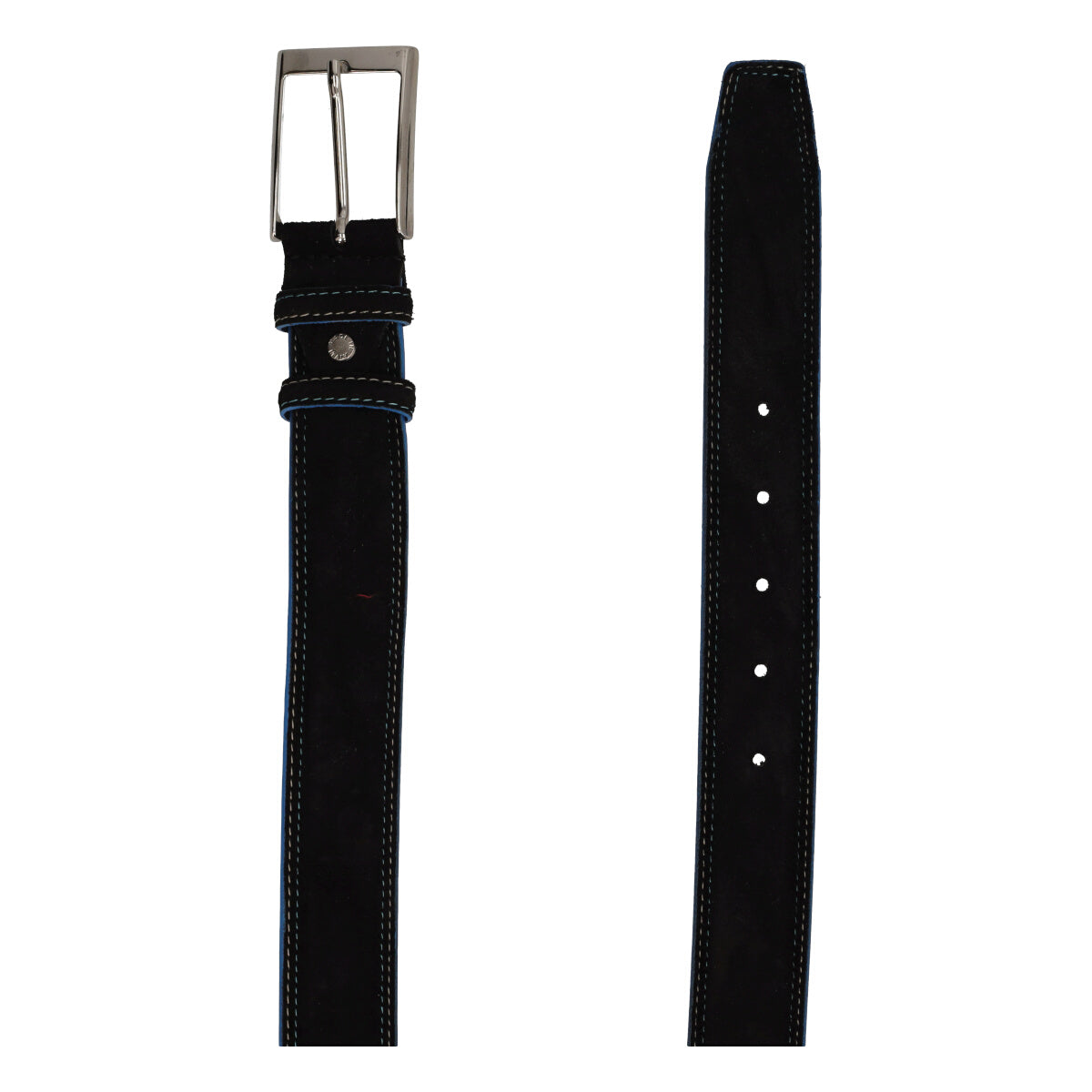 Cintura Uomo Camoscio Nera e Blu