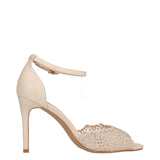 Sandali con tacco 10 cm Donna Crema