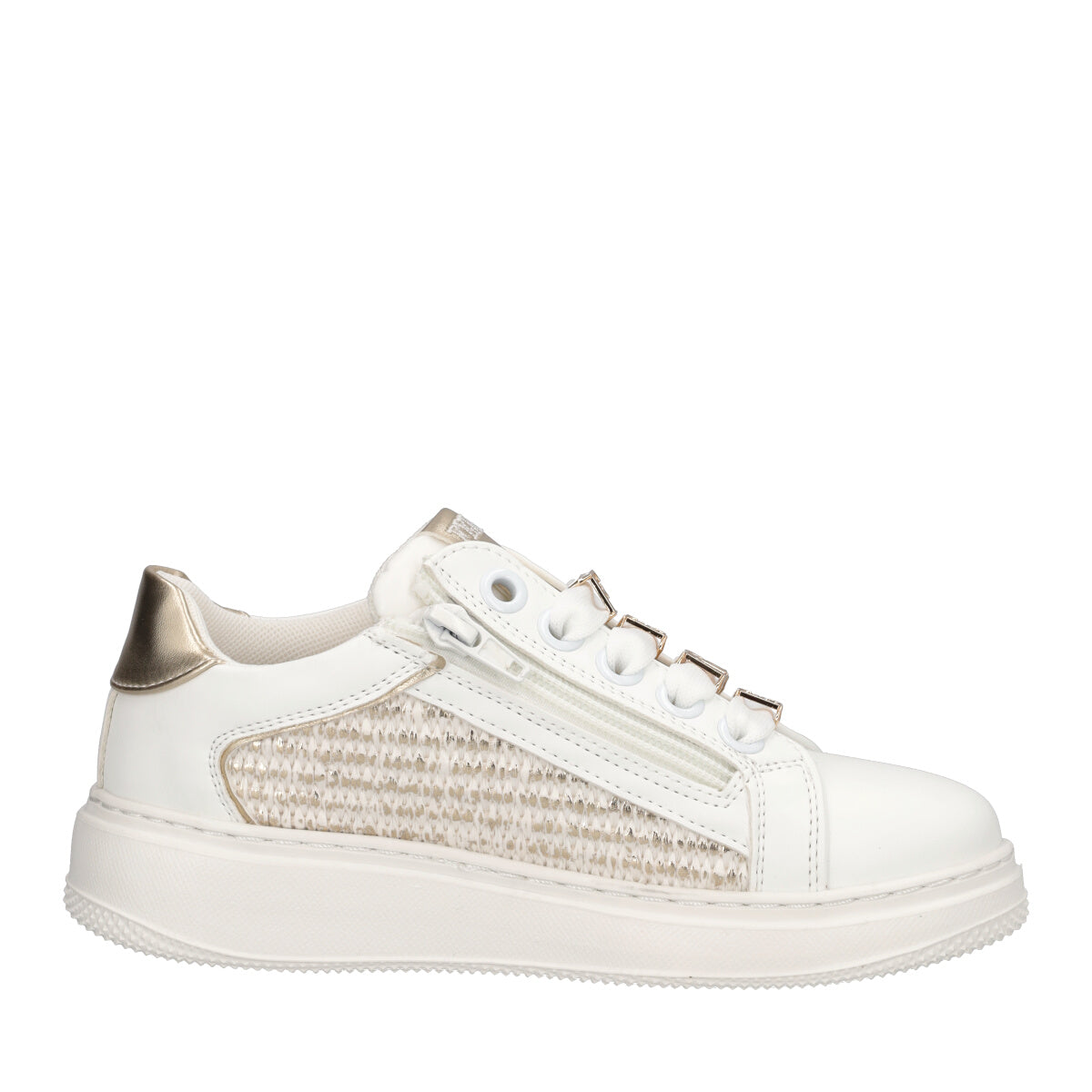 Sneakers Bambina Bianca e Oro