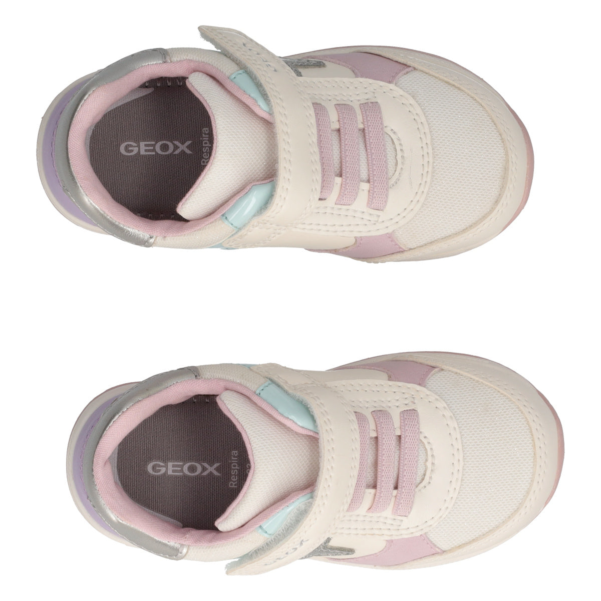 RISHON Sneakers Bambina Off White, Rosa e Lilla