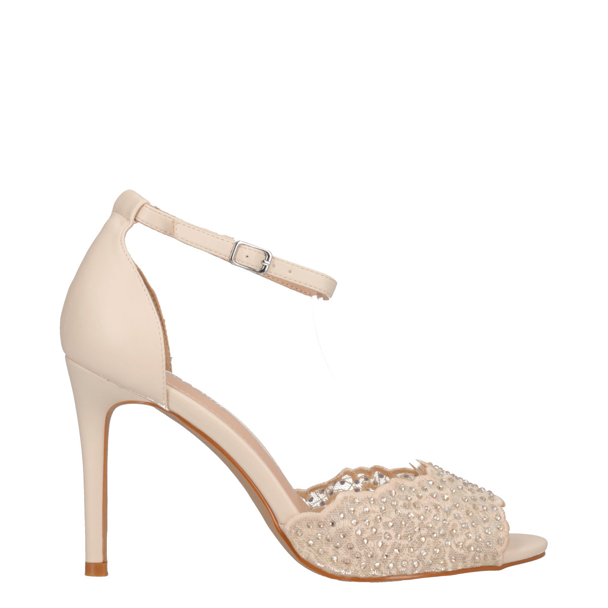 Sandali con tacco 10 cm Donna Crema