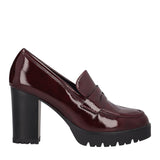 Mocassini con tacco Donna in Vernice Bordeaux