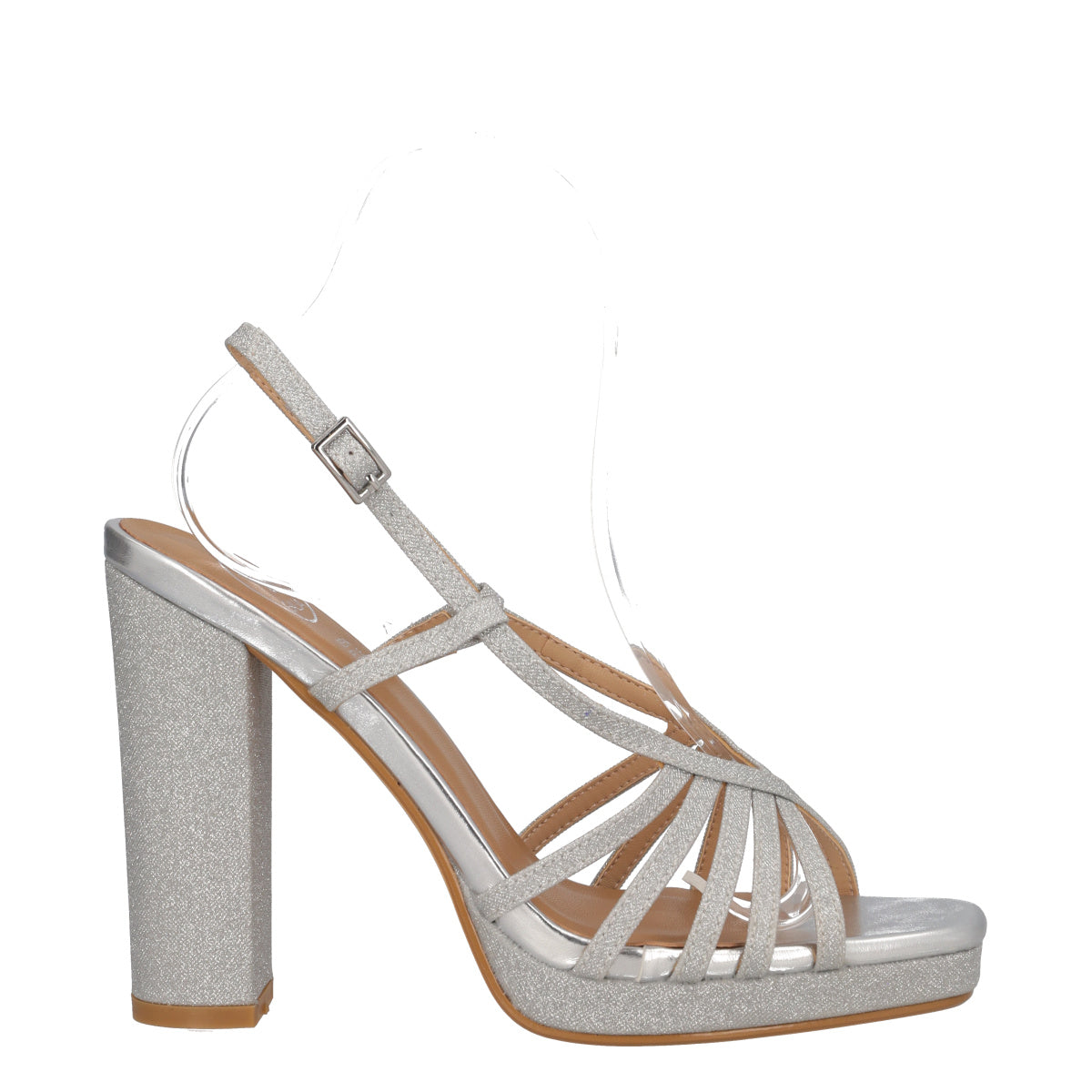 Sandalo con Tacco Donna Argento