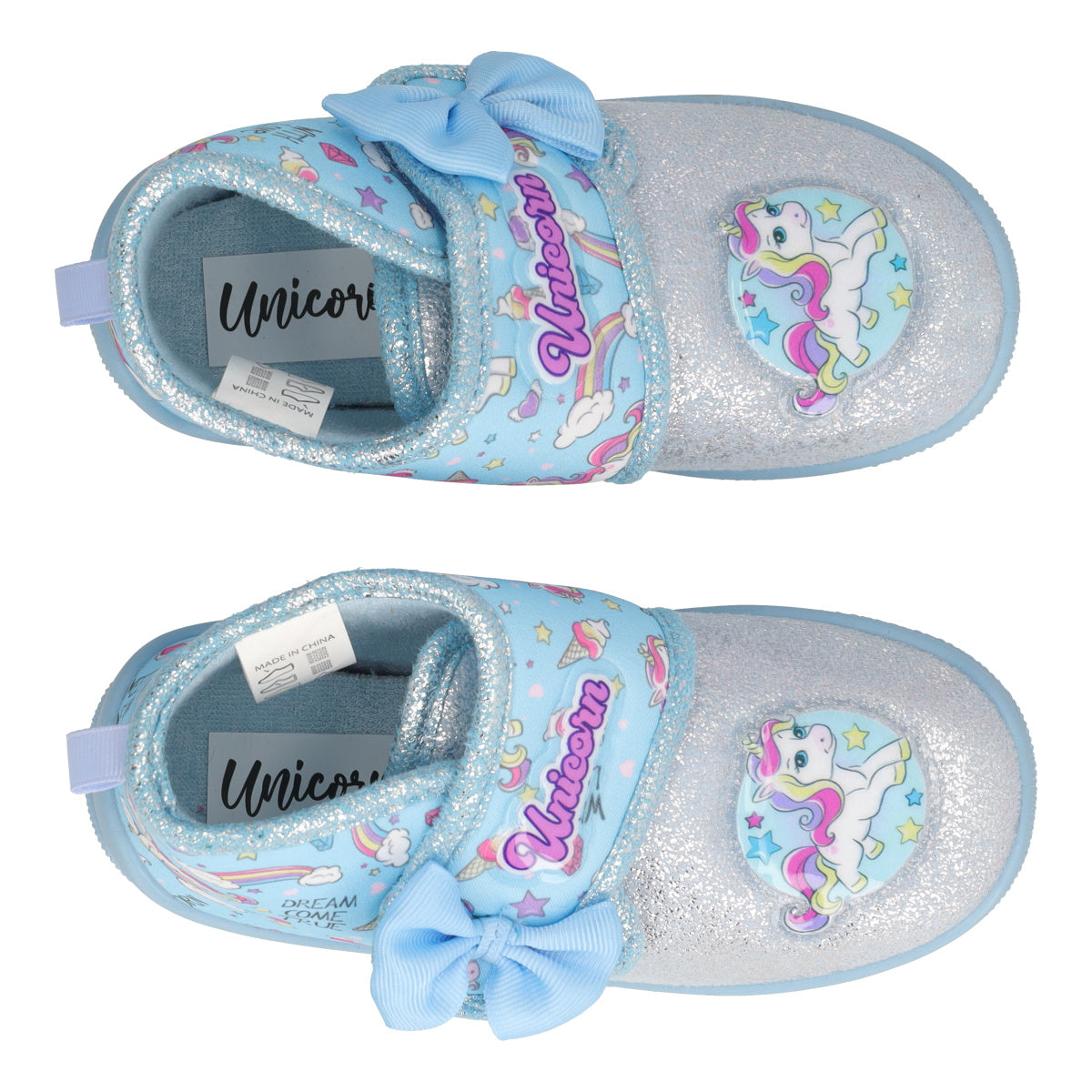 Pantofole Bambini Azzurre - Unicorn