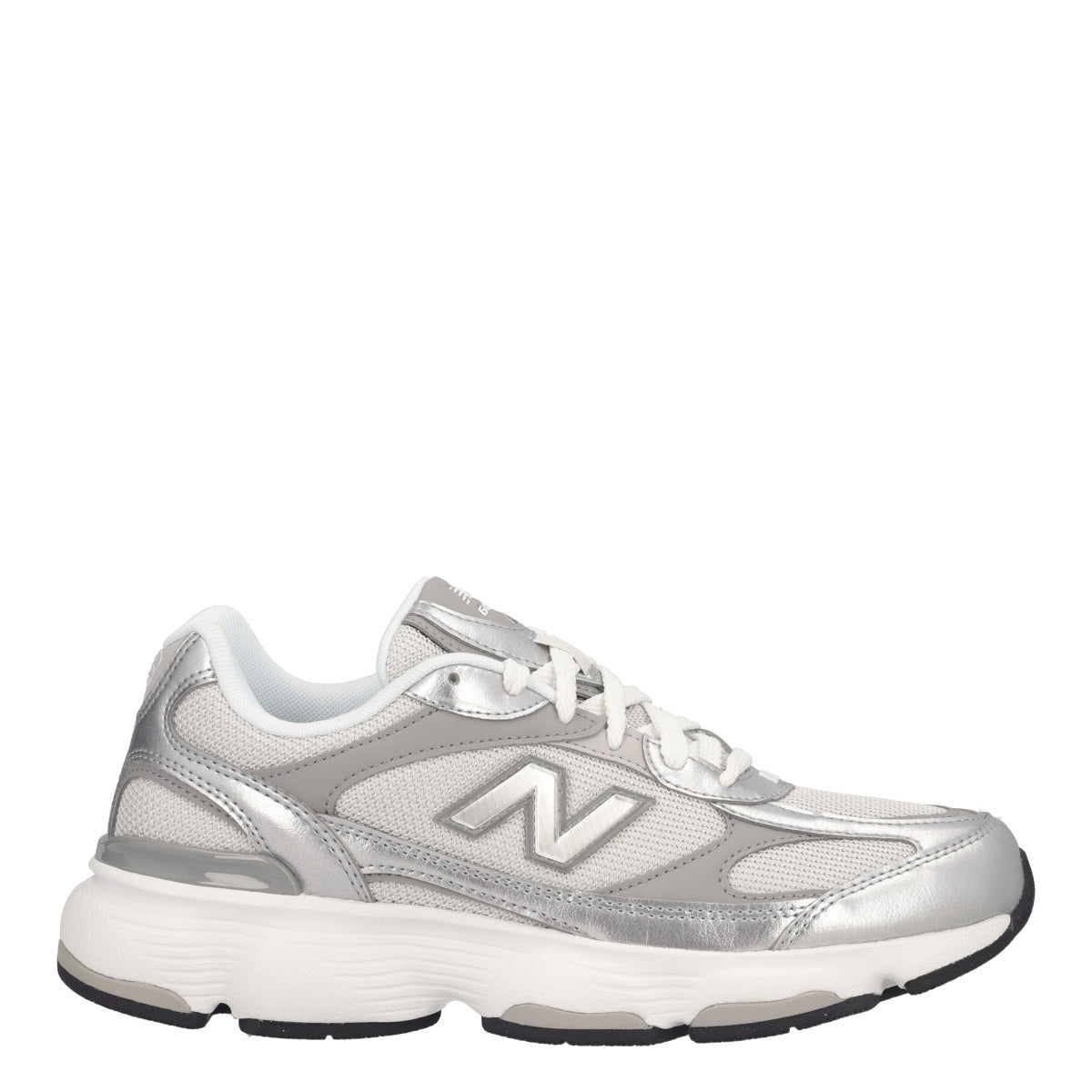 603 - Sneakers Donna Argento e Bianche