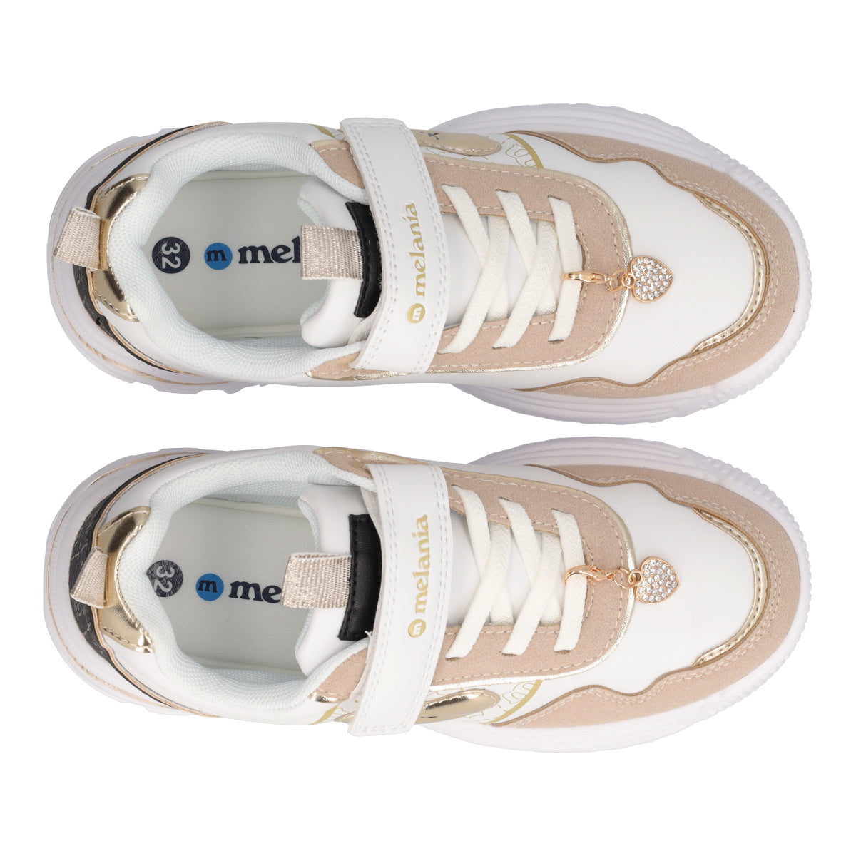Sneakers Bambina Bianche e Beige