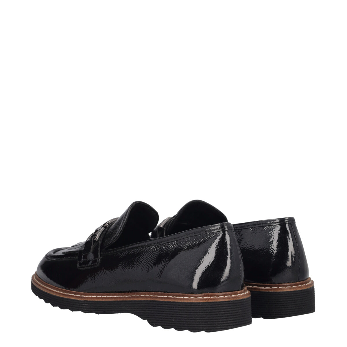 SIMPLY Mocassini Donna Neri in Pelle