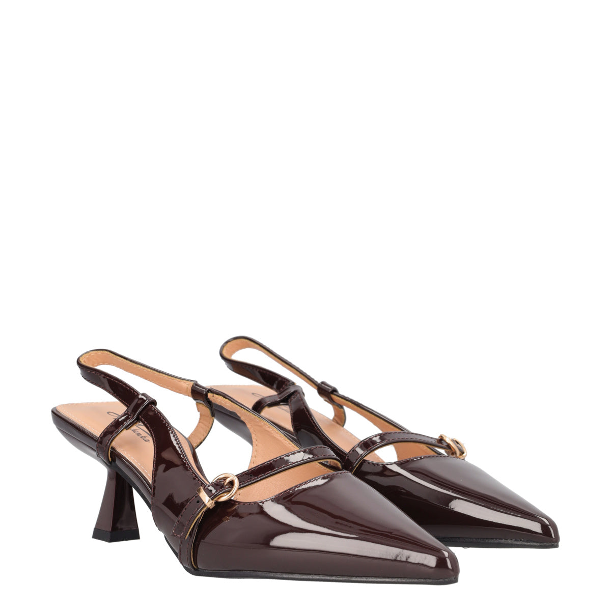 Slingback Donna Marrone in Vernice