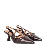 Slingback Donna Marrone in Vernice