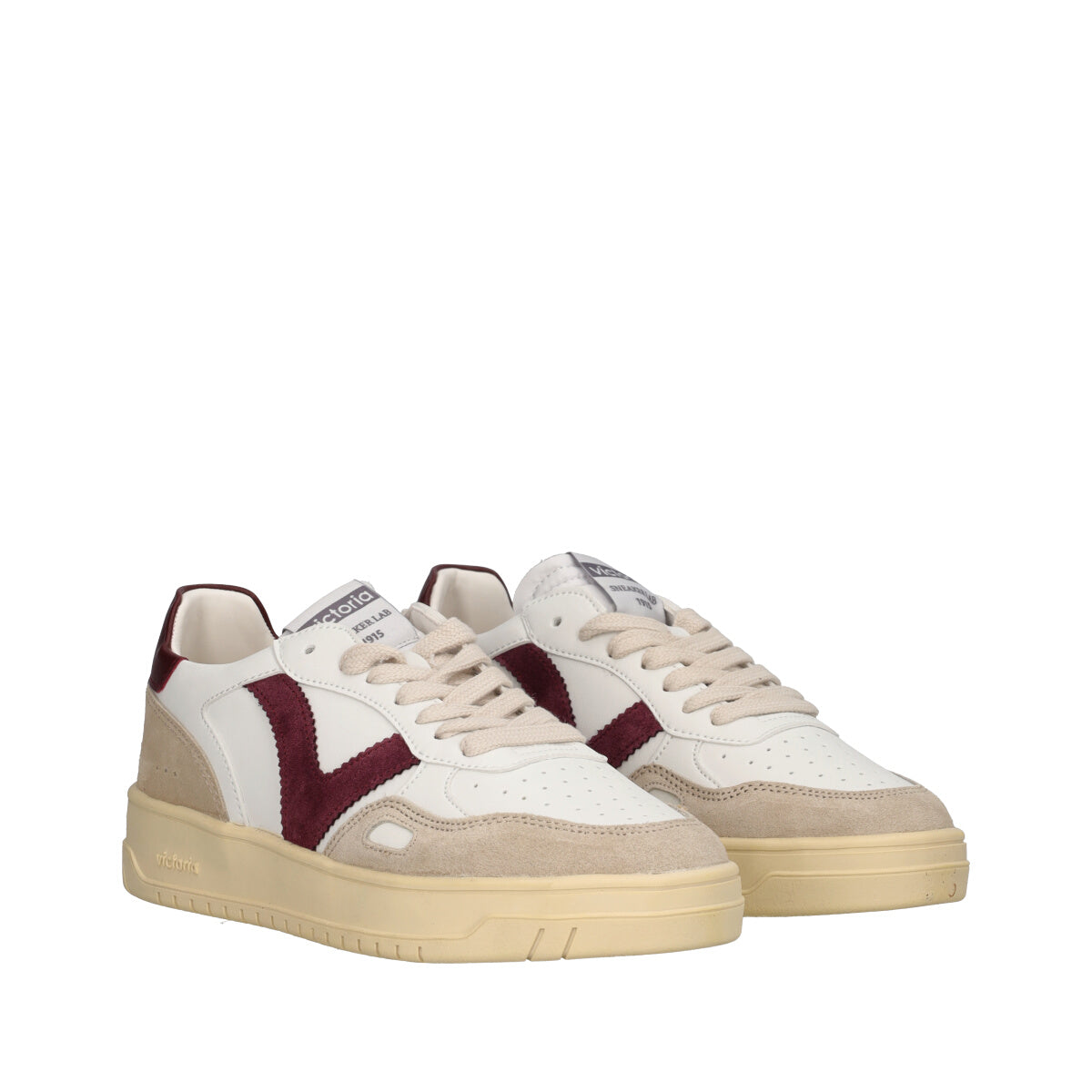 Sneakers Donna Bianche, Beige e Bordeaux
