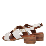 Sandali con Tacco Donna Bianchi, Oro e Beige