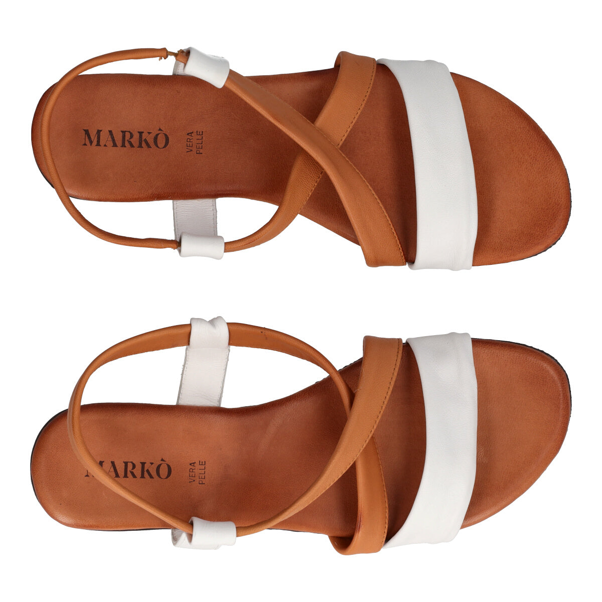 Sandali Donna Brandy e Bianco