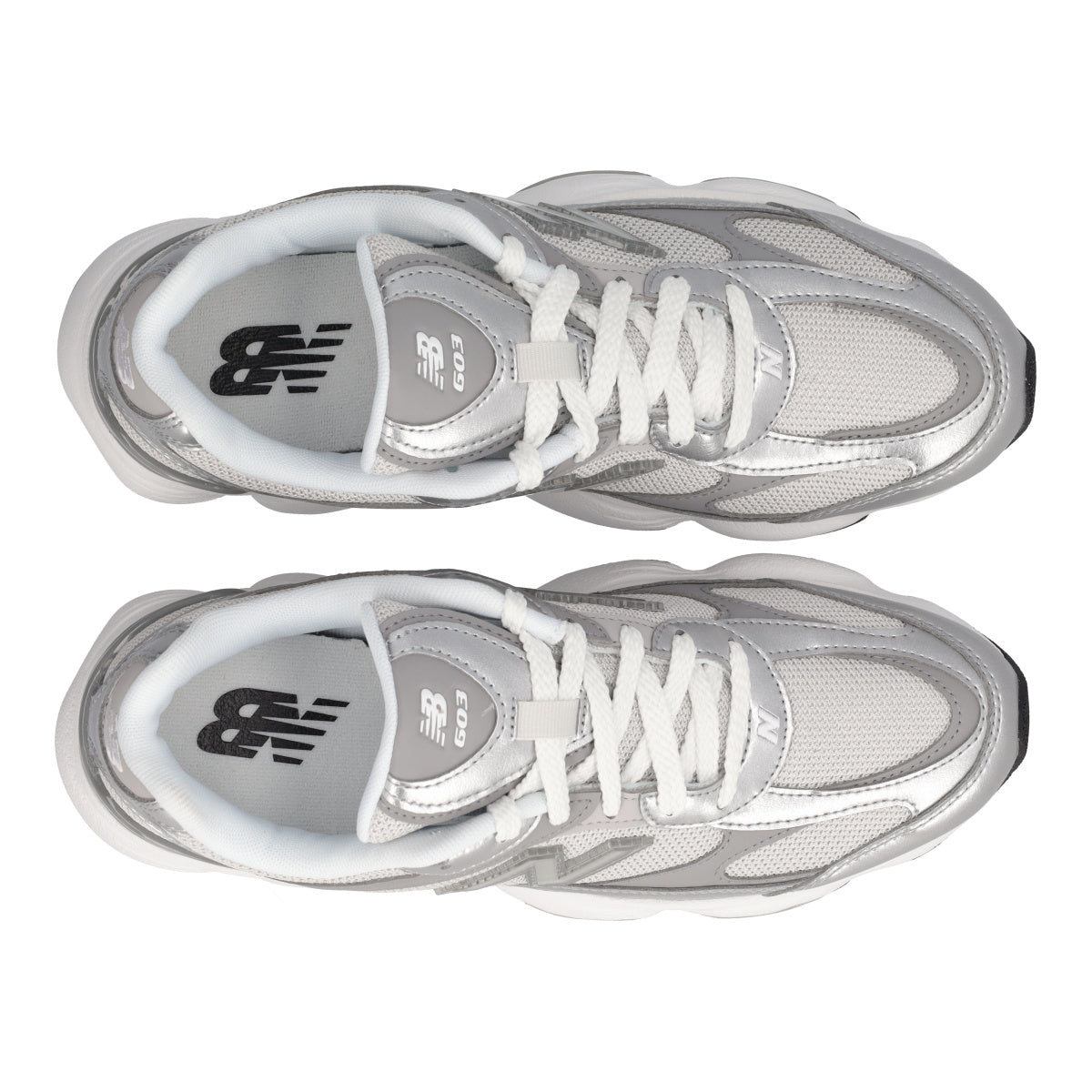 603 - Sneakers Donna Argento e Bianche