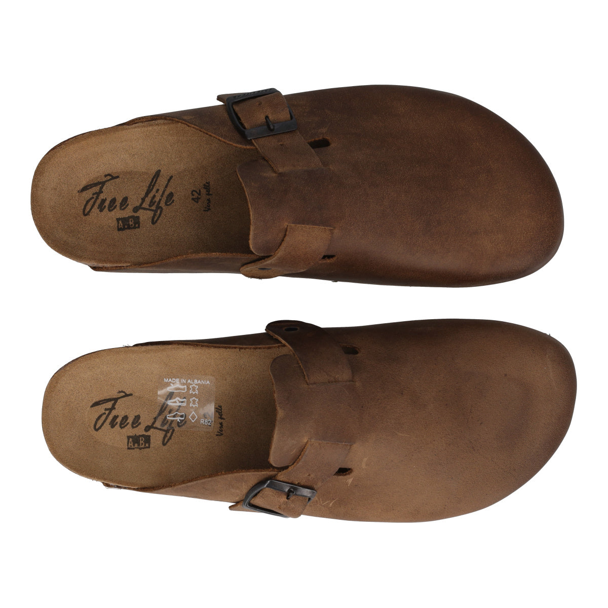 Ciabatte Uomo in pelle Marrone