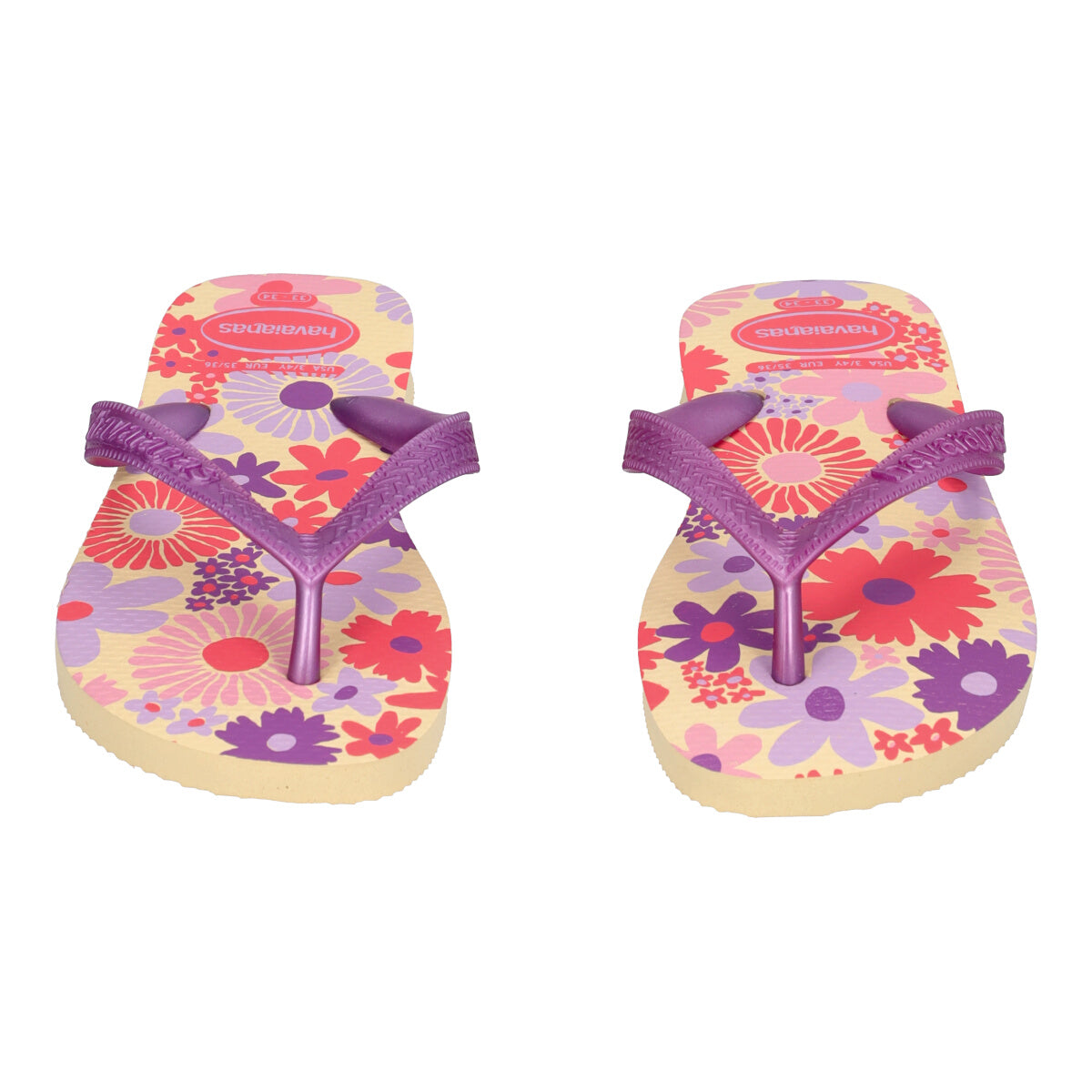 KIDS FLORES Infradito Bambina Beige e Lilla con Fiori