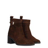 Stivaletti Donna Marroni in Camoscio Tacco 6 cm