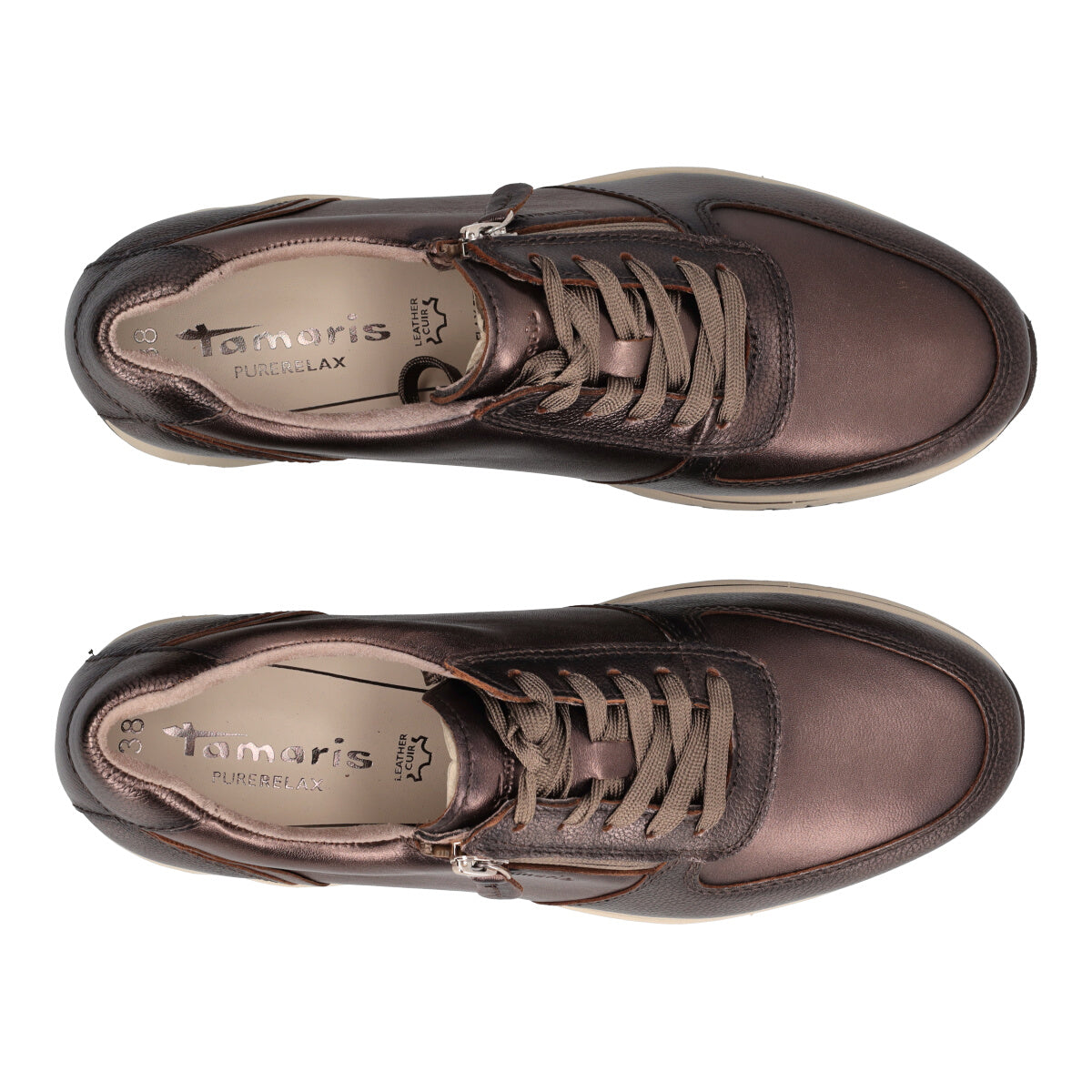 Stringate Donna Bronzo Metallizzato