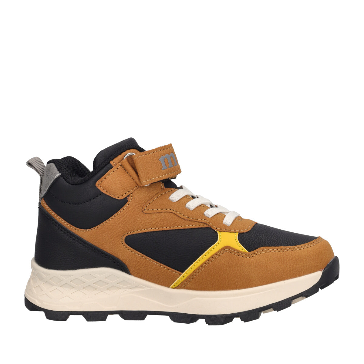 Sneakers Alta Bambino Camel e Nere