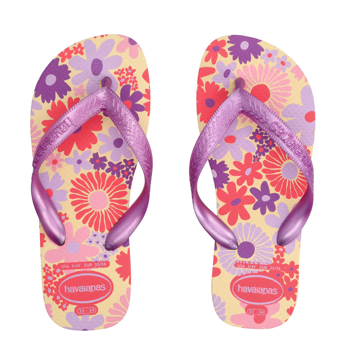 KIDS FLORES Infradito Bambina Beige e Lilla con Fiori