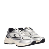 HIKE RUNNER LACE UP MESH MIX Sneakers Donna Bianche e Argento