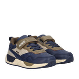 BABY MEGA Sneakers Bambino Blu e Marrone