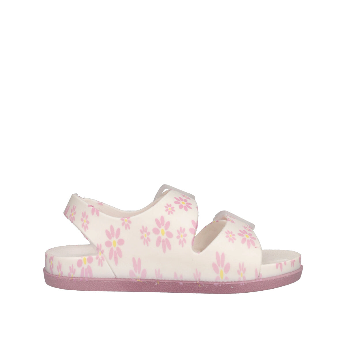 MAISON Ciabatte Bambina Bianche con Fiori Rosa
