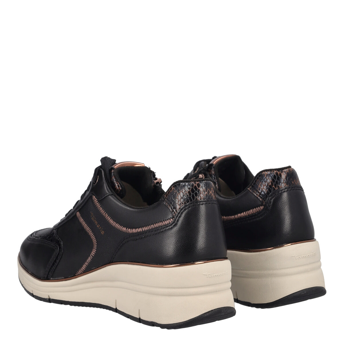 Stringare Sneakers Donna Nere in pelle
