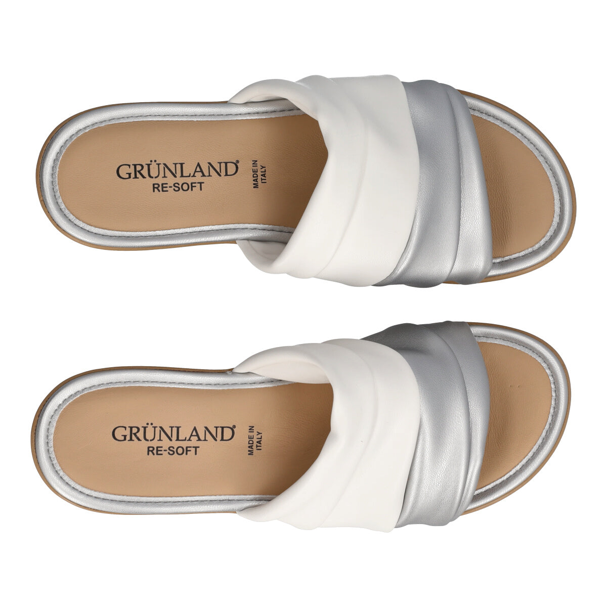 PAFO Ciabatte Donna Bianche e Argento