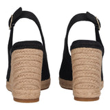 FLAG HIGH WEDGE ESPAD SLINGBAC Zeppe Donna Nere