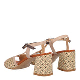 Sandali con Tacco Donna Beige