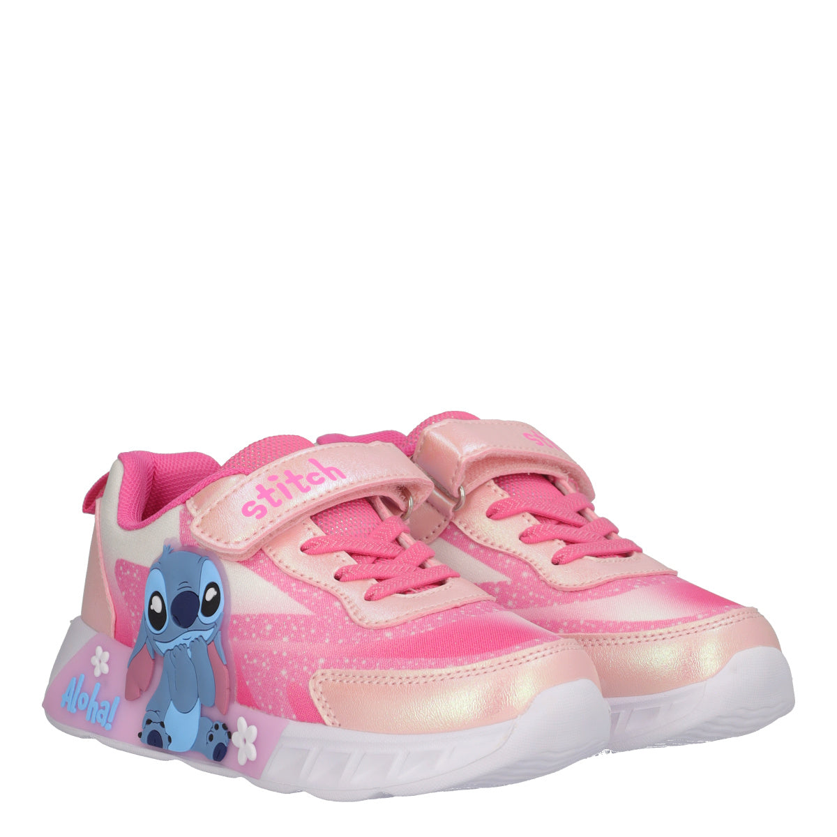 Sneakers Bambine Stitch Rosa con Luci