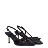 Slingback Donna Nere in Pelle