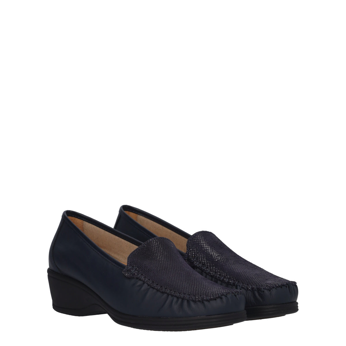 Mocassini Comfort Donna Blu in Pelle