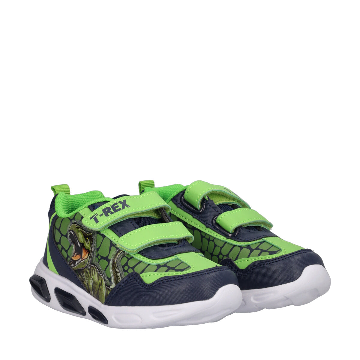 Sneakers Bambino Verdi T-Rex con Luci