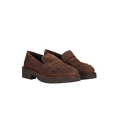 Mocassini Donna Marroni in Pelle