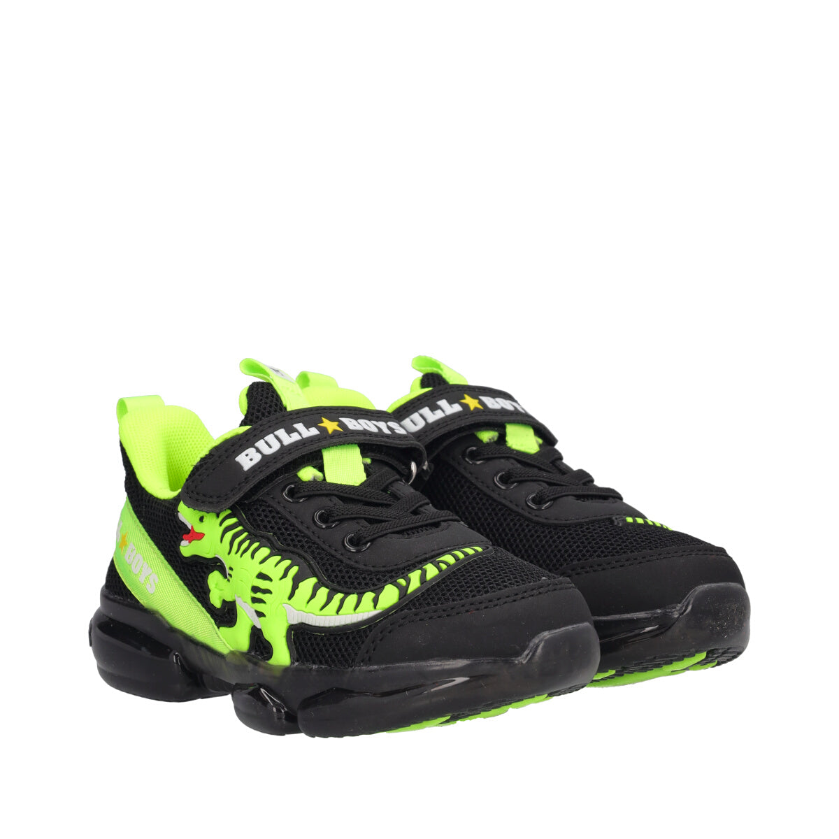 T-REX Sneakers Bambino Nere e Giallo Fluo con Luci