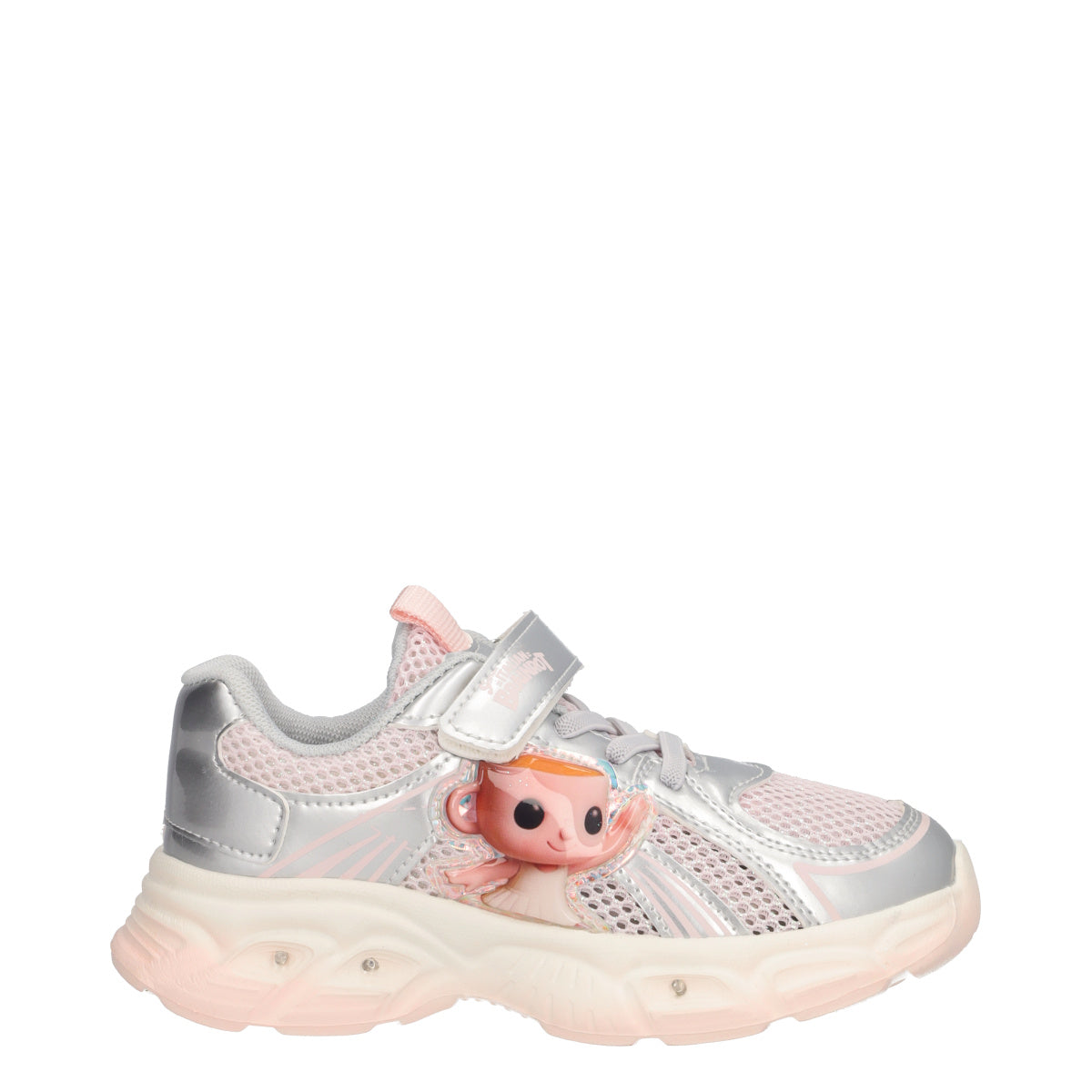 Sneakers Bambina Argento con Luci