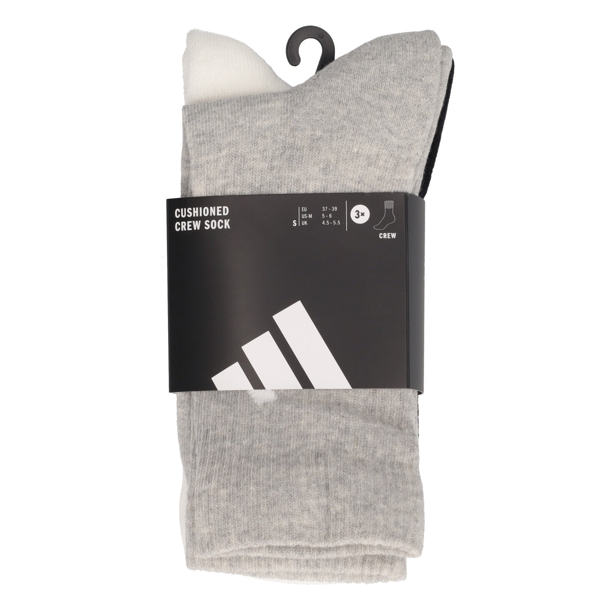 C ESS CRW 3P Calze Unisex Bianche, Nere e Grigie