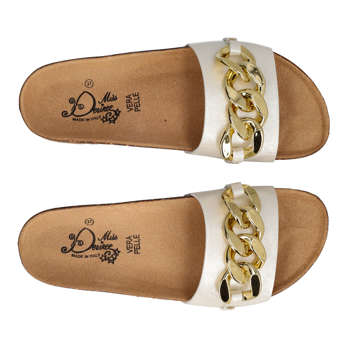 Ciabatte Donna Bianche e Oro