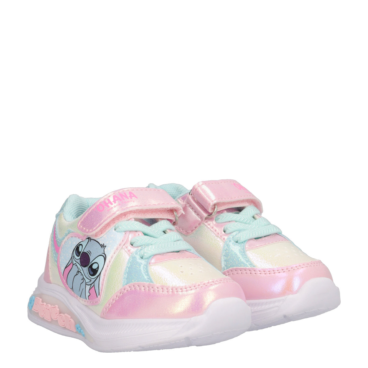 Sneakers Bambina Stitch con Luci Rosa