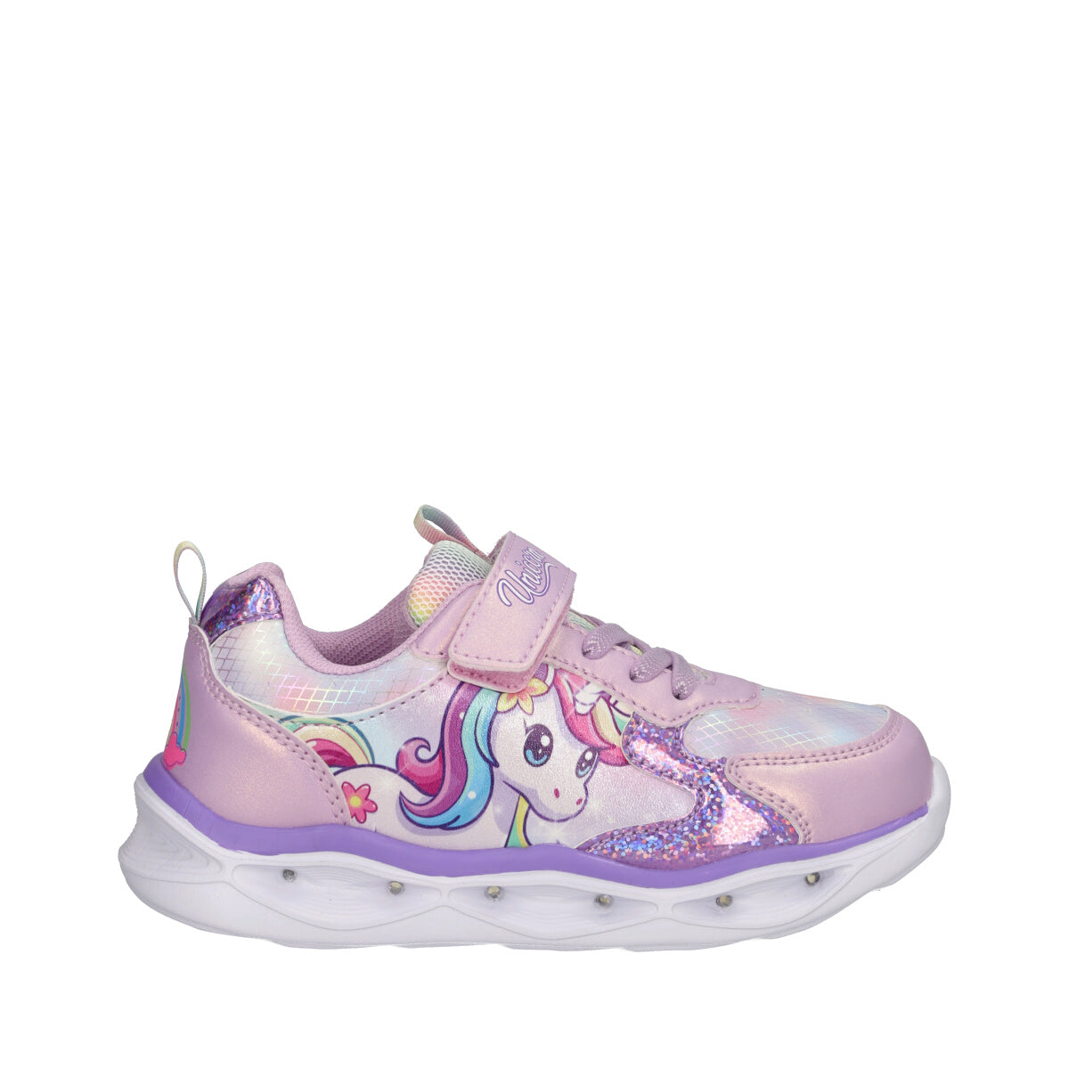 Sneakers Bambina Lilla Unicorn con Luci