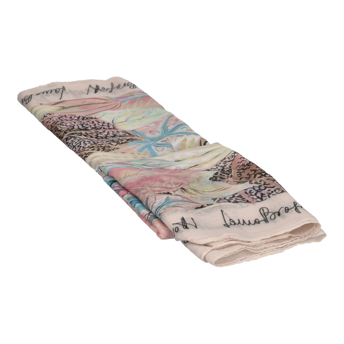 Pashmina Donna Rosa Foglie Voille